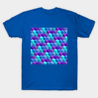 Abstract Blocks - Blue T-Shirt